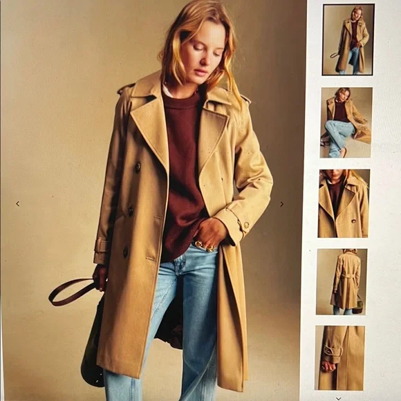 Sezane Scott Trench Coat - Camel - Picture 3 of 3